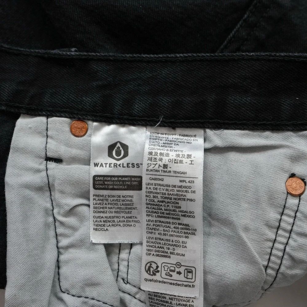 Levi's 501 Jeans Men's 40x31 Black Denim Straight Leg‎ Button-Fly Red Tab Modern